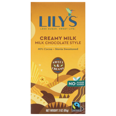 Lily's Creamy Milk Milk Chocolate Style Bar 3 oz - 12 Pack