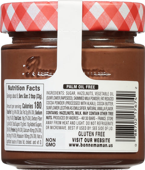 Bonne Maman Hazelnut Chocolate Spread 8.8 OZ