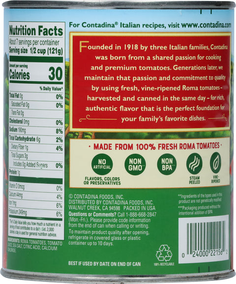 Contadina Whole Peeled Roma Tomatoes 28 OZ