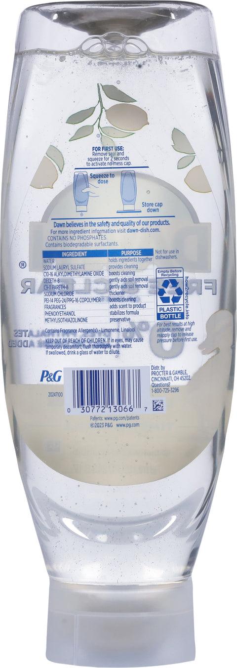 Dawn Free And Clear Lemon Essence Scent Dish Liquid 24.3 FZ