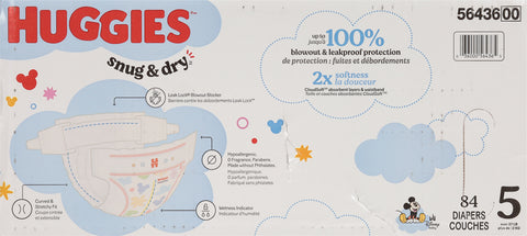 Huggies Snug & Dry Disney Baby Size 5 Diapers (27+ lbs (12+ kg)) 84 Each