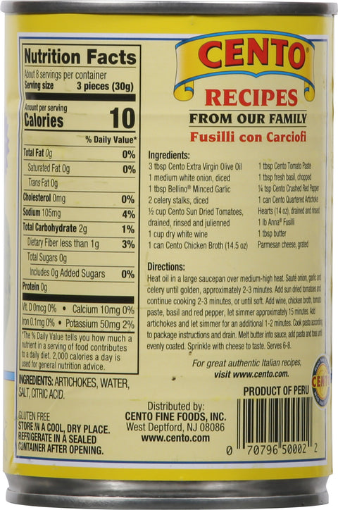 Cento Quartered Artichoke Hearts 14 OZ