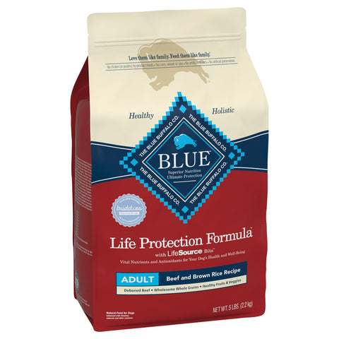 Blue Buffalo Life Protection Beef and Brown Rice Recipe Adult Dog Food 5 LB