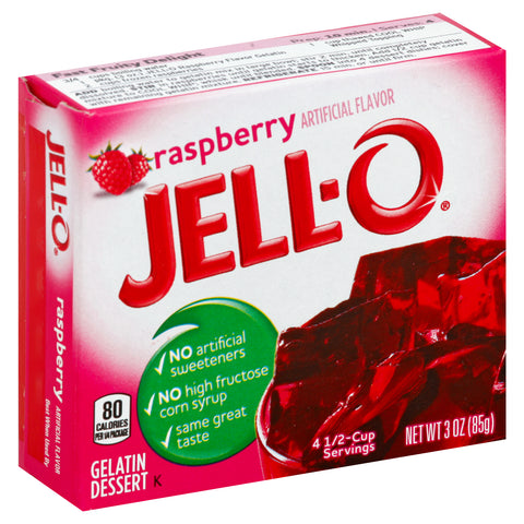 Jell-O Mix Gelatin Raspberry - 3 OZ 24 Pack