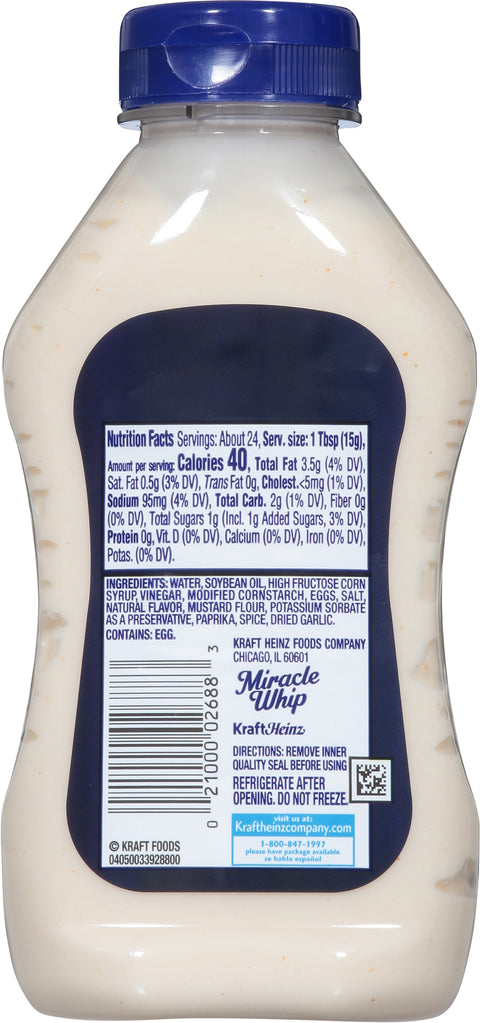 Kraft Spread Miracle Whip Squeeze 12 FZ