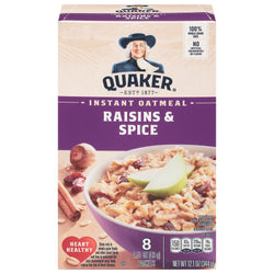 Quaker Instant Oatmeal Raisins And Spice - 12.1 OZ 12 Pack