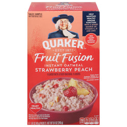 Quaker Fruit Fusion Instant Oatmeal Strawberry Peach - 8.4 OZ 6 Pack