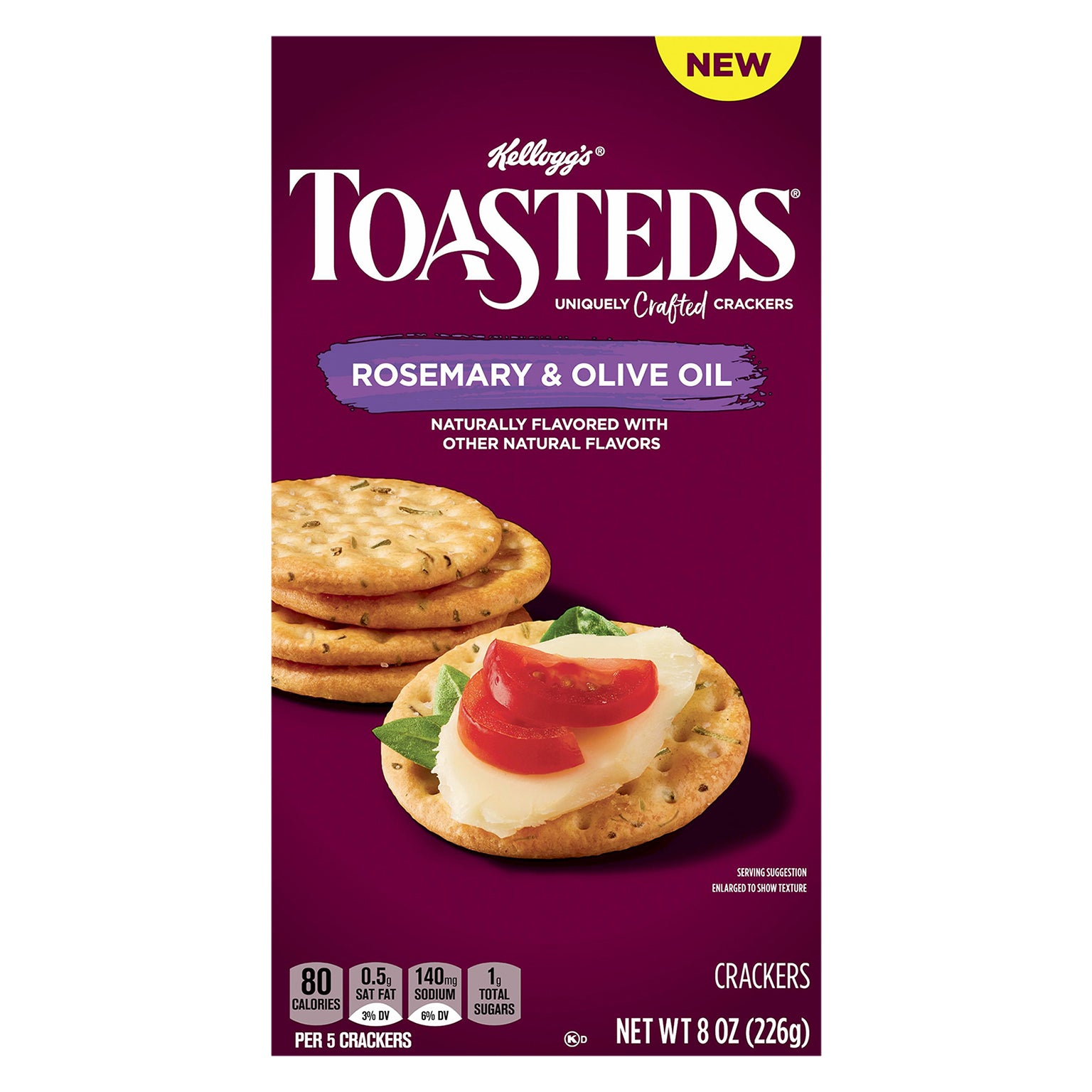 Kellogg's Toasteds Crackers Rosemary and Olive Oil 8 OZ 6 Pack