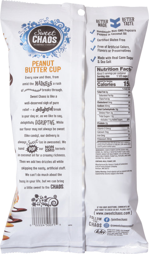 Sweet Chaos Drizzled Peanut Butter Cup Popcorn 5.5 oz