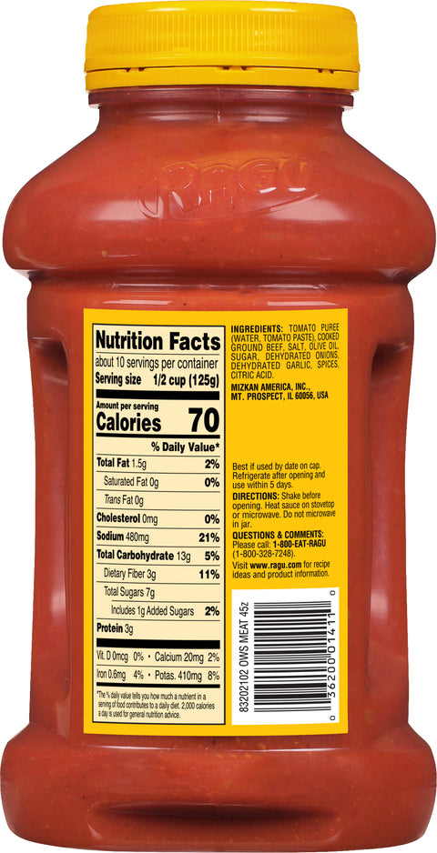 Ragu Old World Style Meat Sauce 45 OZ