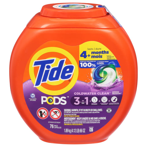 Tide 3 in 1 Spring Meadow Pods - 57 OZ 4 Pack