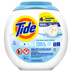 Tide Free And Gentle Coldwater Clean Pods - 63 OZ 4 Pack