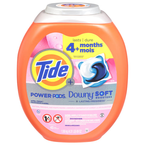 Tide + Pacs Capsules April Fresh Detergent 45 ea - 66 OZ 4 Pack