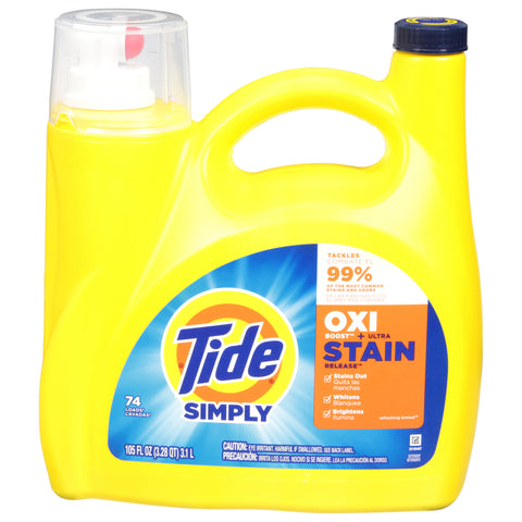 Tide Simply OXI Boost + Ultra Stain Release Detergent 105 fl oz - 105 FZ 4 Pack