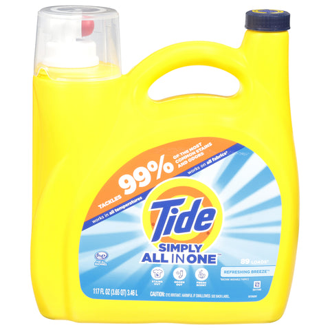 Tide Simply All in One Refreshing Breeze Detergent 117 fl oz - 117 FZ 4 Pack