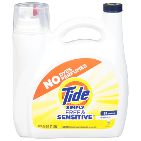 Tide Simply Free & Sensitive Unscented Detergent 117 fl oz - 117 FZ 4 Pack
