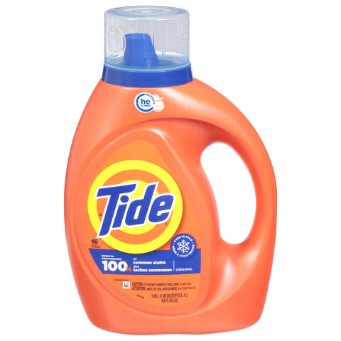 Tide Liquid Laundry Detergent, Clean Breeze, 48 loads, 63 fl oz, HE Compatible