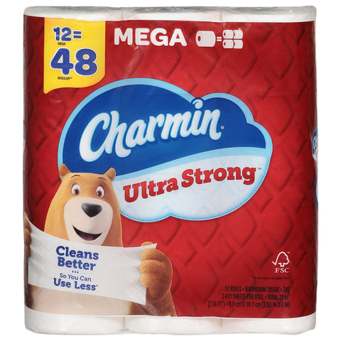 Charmin Ultra Strong Toilet Paper 24 Mega Rolls, 220 Sheets Per Roll - 2640 CT 4 Pack