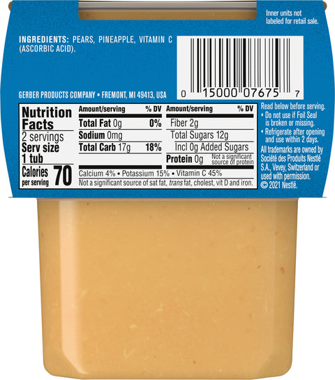 Gerber 2nd Foods Pear Pineapple 8 OZ