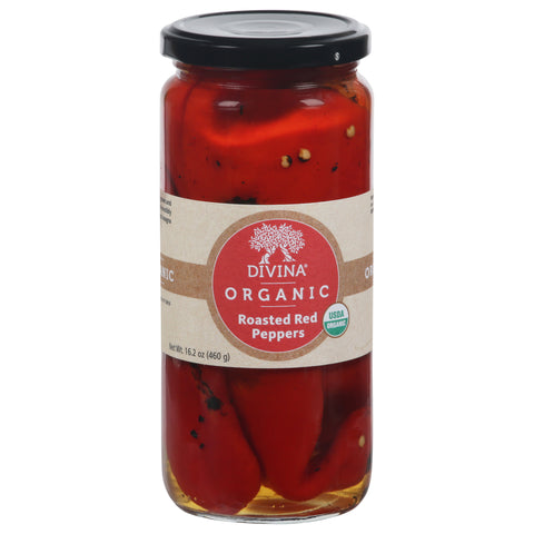 Divina Organic Roasted Red Peppers - 16.2 OZ 6 Pack