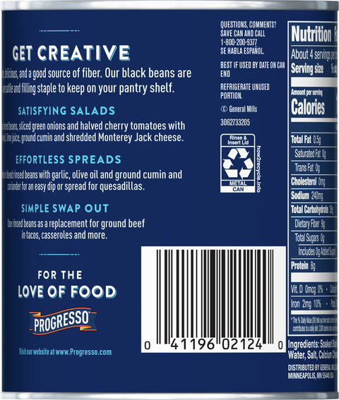 Progresso Beans Black 19 OZ