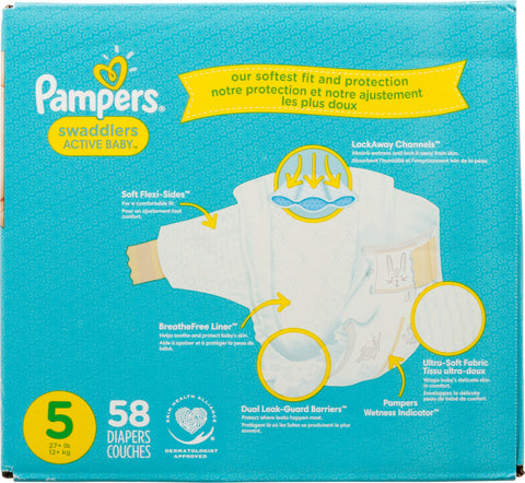 Pampers Swaddlers Size 5 Super Pack 58 CT