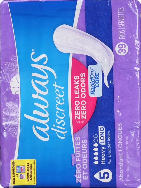Always Discreet Long Heavy Pads 39 ea