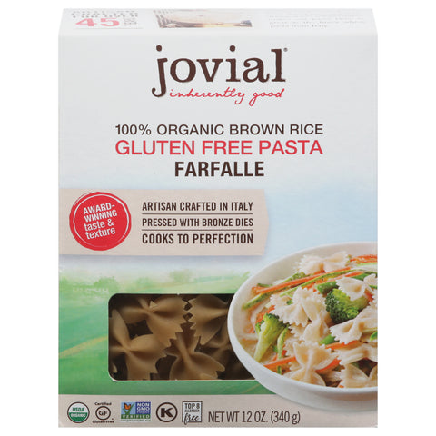 Jovial Organic Brown Rice Pasta Farfalle 12 oz