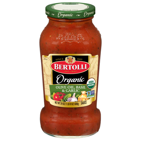 Bertolli Organic Olive Oil/Basil & Garlic Pasta Sauce 24 OZ