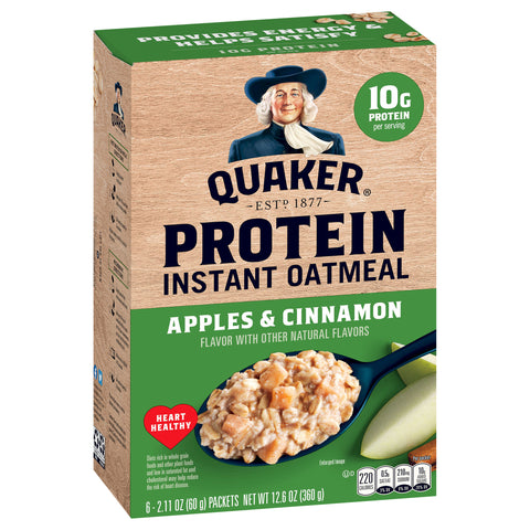 Quaker Protein Instant Oatmeal Apples & Cinnamon 12.6 OZ