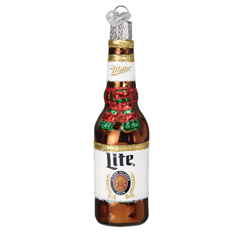 Holiday Miller Lite Bottle Ornament