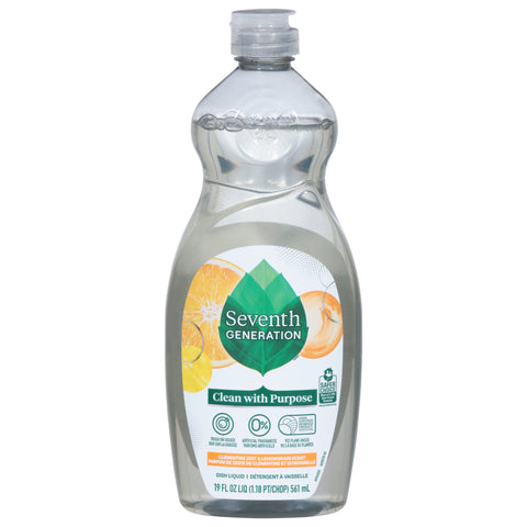 Seventh Generagtion Dish Soap Clementine Zest & Lemongrass Scent - 19 FZ 6 Pack