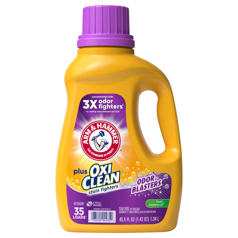 Arm & Hammer Plus OxiClean Odor Blasters Fresh Botanical, 35 Loads Liquid Laundry Detergent, 45.5 Fl oz - 45.5 FZ 8 Pack