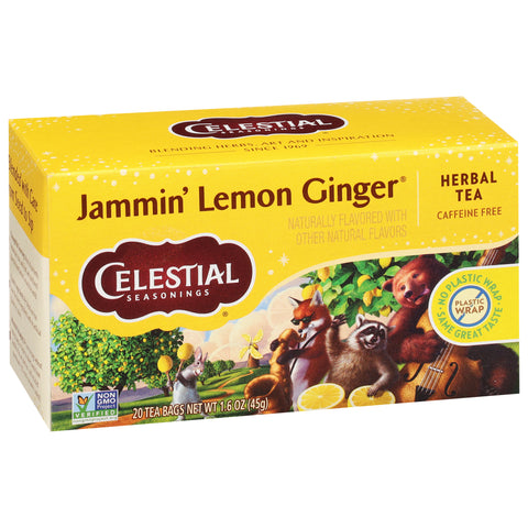 Celestial Seasonings Jammin' Lemon Ginger Herbal Tea 20 CT