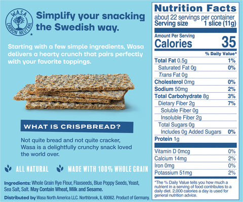 Wasa Thin Rye Crispbread 8.6 OZ