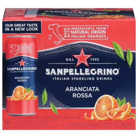 Sanpellegrino Italian Ananciata Rossa 6 - 11.15 fl oz Cans - 4 Pack