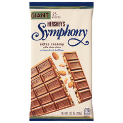Hershey's Symphony Milk Chocolate Almond with English Toffee Giant Candy Bar - 7.37 OZ 12 Pack
