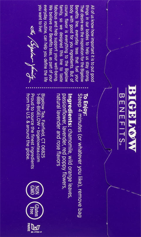 Bigelow Benefits Chamomile & Lavendar Herbal Tea 18 CT