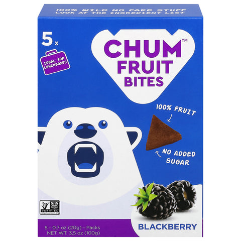 Chum Blackberry Fruit Bites 5 - 0.7 oz Packs - 6 Pack