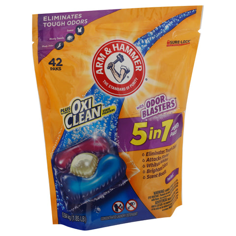 Arm & Hammer Oxi Clean With Odor Blasters 5-In-1 Power Paks 1.85 LB