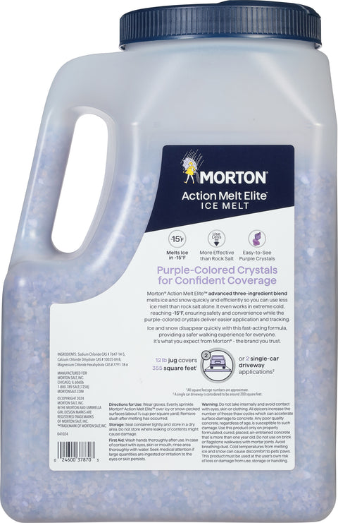 MortonÃ‚Â® Action Melt EliteÃ¢â€žÂ¢ Ice Melt 12lb Shaker Jug