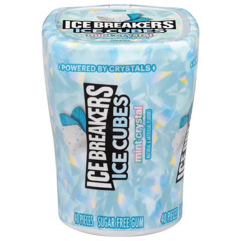 Ice Breakers Ice Cubes Sugar Free Mint Crystal Gum 40 Each - 6 Pack