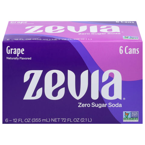 Zevia Zero Sugar Grape Soda  72 FZ