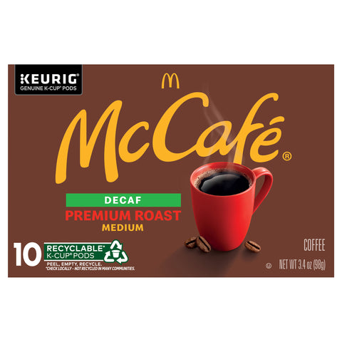 McCafe Premium Roast Decaf Coffee, Single Serve Keurig K-Cup Pods, Decaffeinated, 10 Count - 6 Pack