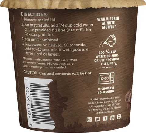 Kodiak Cakes Double Dark Chocolate Muffin Cup Mix 2.36 OZ