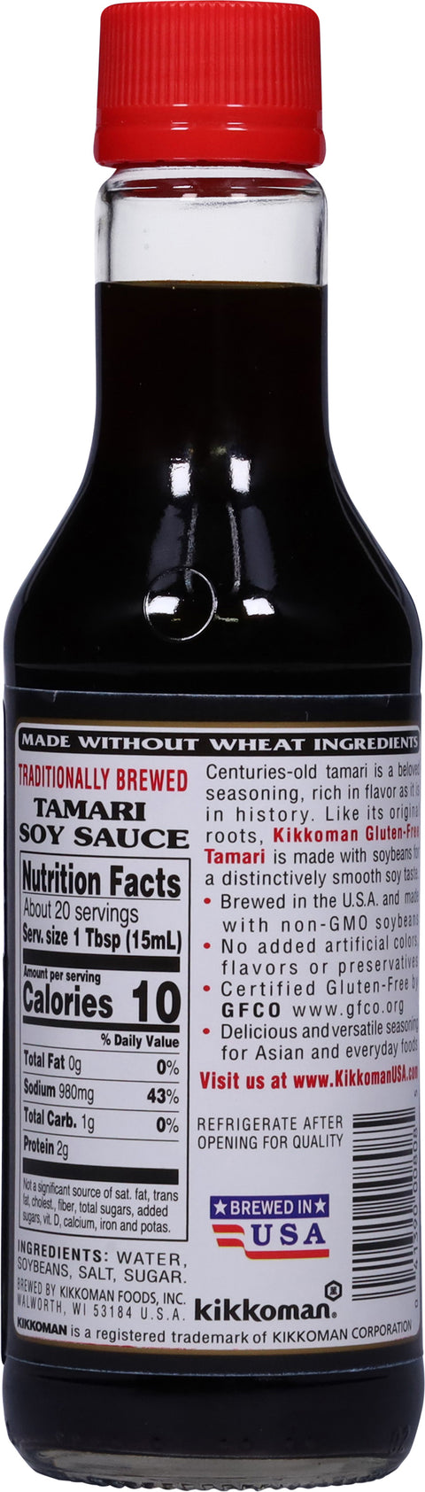 Kikkoman Gluten Free Tamari Soy Sauce 10 FZ