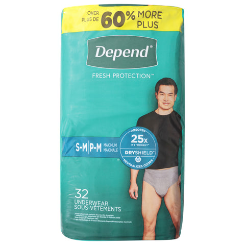 Depend Fresh Protection Maximum Underwear S/M 32 ea - 32 CT 2 Pack