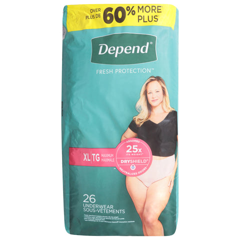 Depend Fresh Protection Maximum Underwear XL 26 ea - 26 CT 2 Pack