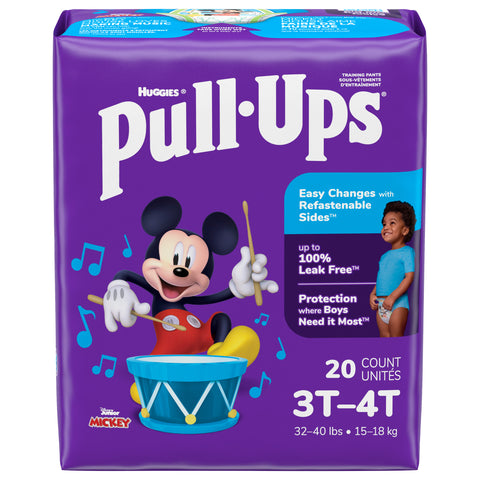 Pull-Ups Boys' Potty Training Pants, 3T-4T (32-40 lbs), 20 Count - 20 CT 4 Pack