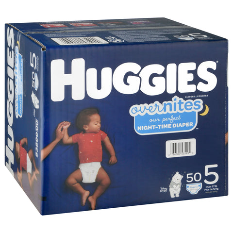 Huggies Overnites Disney Baby Diapers Size 5 (Over 27 lb) 50 ea